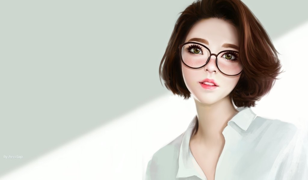 Обои арт, девушка, портрет, взгляд, очки, волосы, лицо, ayya sap, art, girl, portrait, look, glasses, hair, face разрешение 2740x1872 Загрузить