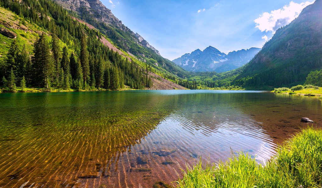 Обои озеро, горы, лес, lake, mountains, forest разрешение 3840x2400 Загрузить