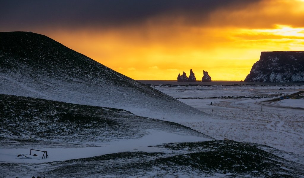 Обои берег, закат, iceland., shore, sunset разрешение 2000x1226 Загрузить