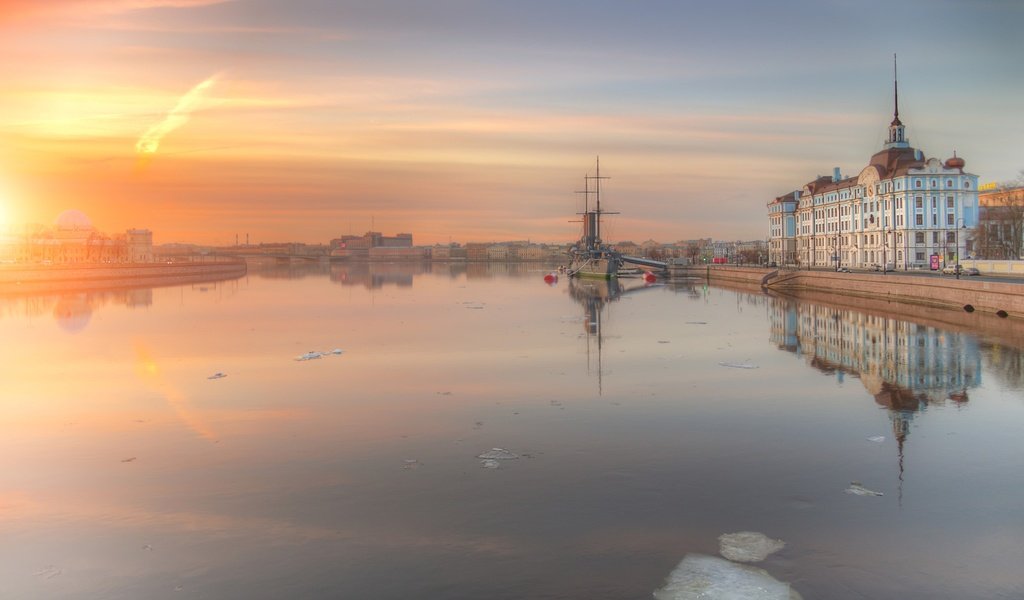 Обои река, рассвет, санкт-петербург, river, dawn, saint petersburg разрешение 2048x1367 Загрузить