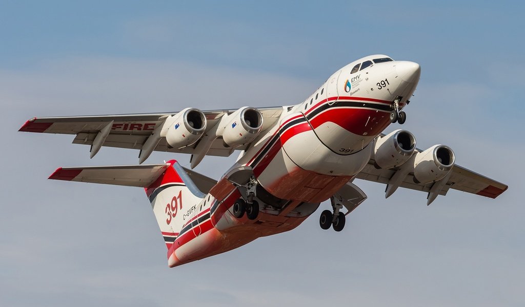 Обои небо, самолет, avro rj85, пожарный самолёт, the sky, the plane, fire plane разрешение 2048x1365 Загрузить