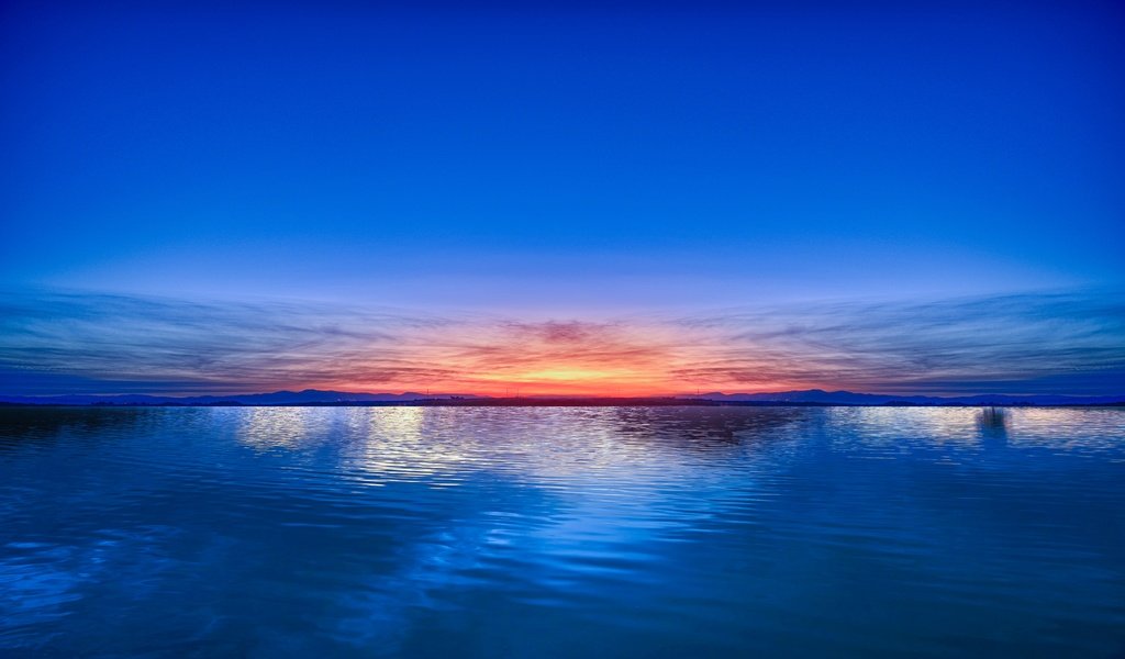 Обои небо, закат, море, горизонт, the sky, sunset, sea, horizon разрешение 7680x4320 Загрузить