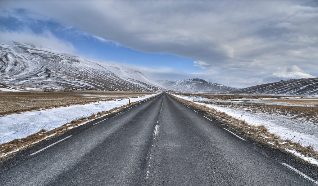 Обои дорога, снег, road, snow разрешение 3840x2160 Загрузить