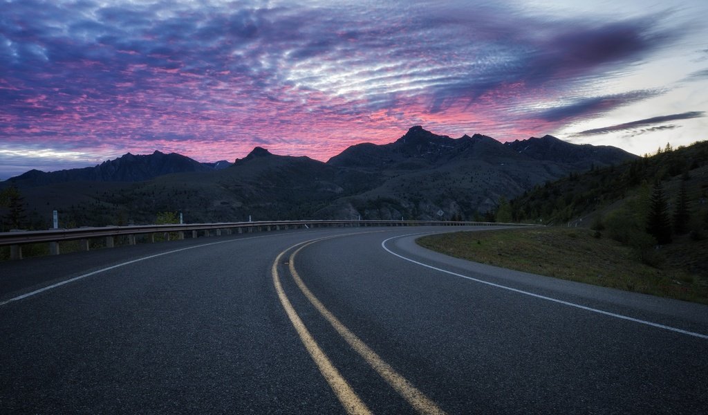 Обои небо, дорога, закат, the sky, road, sunset разрешение 3840x2160 Загрузить