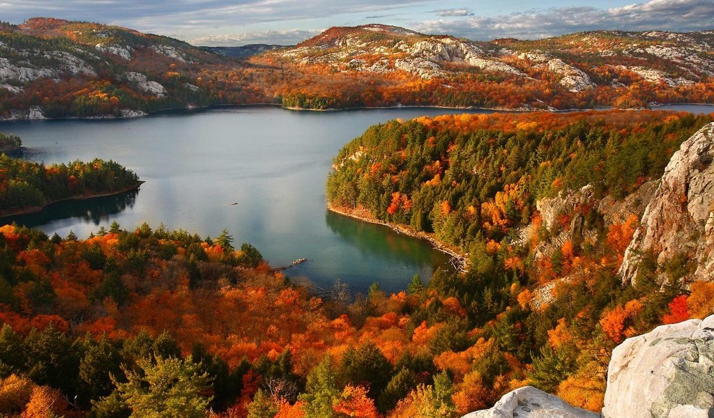 Обои озеро, осень, канада, онтарио, lake, autumn, canada, ontario разрешение 1920x1080 Загрузить