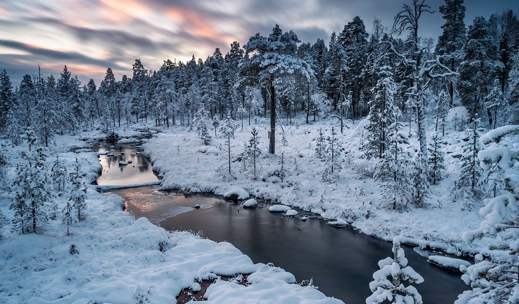 Обои река, природа, зима, river, nature, winter разрешение 1951x1367 Загрузить