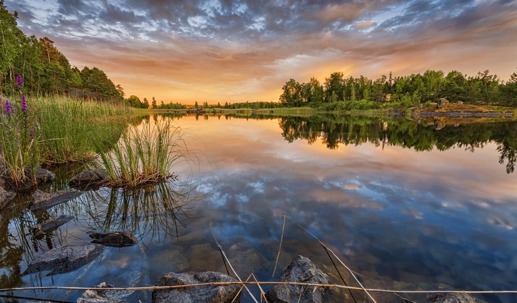 Обои река, камни, закат, фото, рассвет, финляндия, river, stones, sunset, photo, dawn, finland разрешение 3865x2400 Загрузить