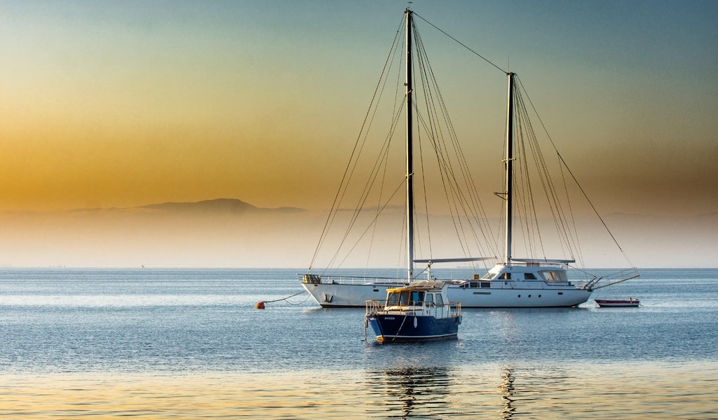 Обои небо, море, горизонт, яхты, лодка, яхта, катер, the sky, sea, horizon, yachts, boat, yacht разрешение 5842x3895 Загрузить