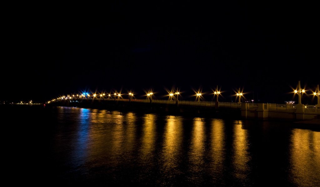 Обои ночь, огни, отражение, мост, night, lights, reflection, bridge разрешение 5184x3456 Загрузить