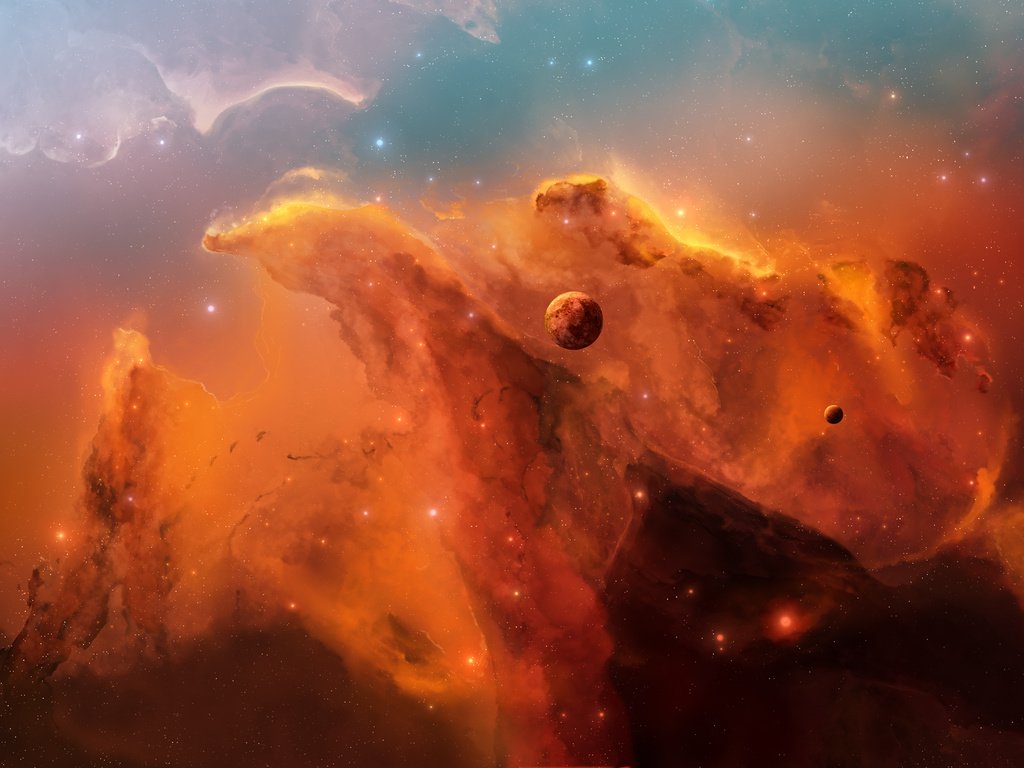 Обои звезды, планета, туманность, stars, planet, nebula разрешение 2560x1600 Загрузить