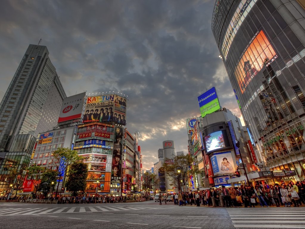 Обои закат, японии, shibuya, sunset, japan разрешение 5616x3744 Загрузить