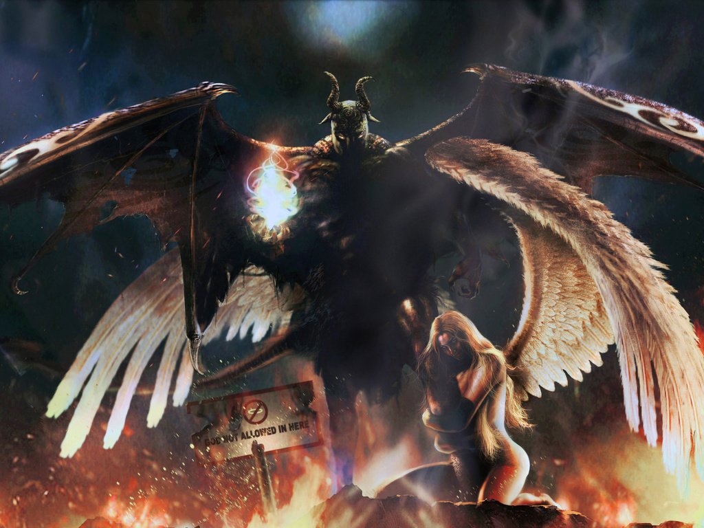 Обои ангел, демон, опавшие, angel, the demon, fallen разрешение 5870x2850 Загрузить