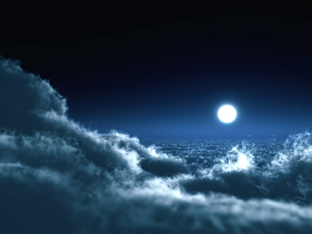 Обои небо, облака, ночь, фото, пейзажи, луна, the sky, clouds, night, photo, landscapes, the moon разрешение 3200x2000 Загрузить