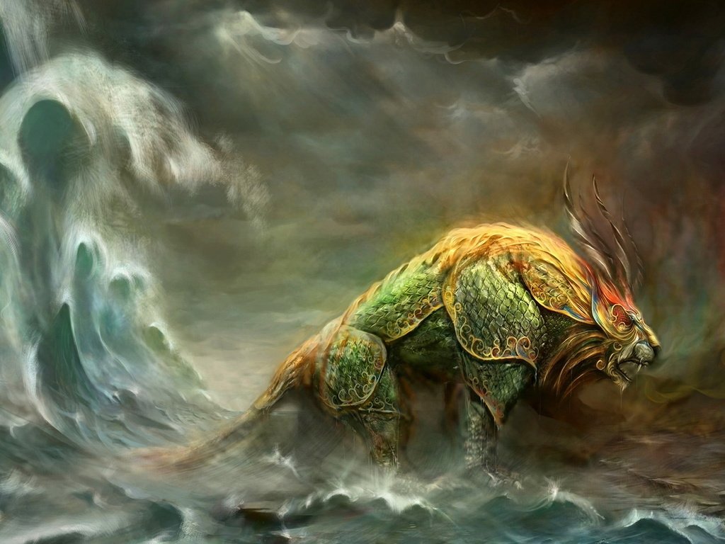 Обои море, монстр, лев, sea, monster, leo разрешение 1920x1200 Загрузить