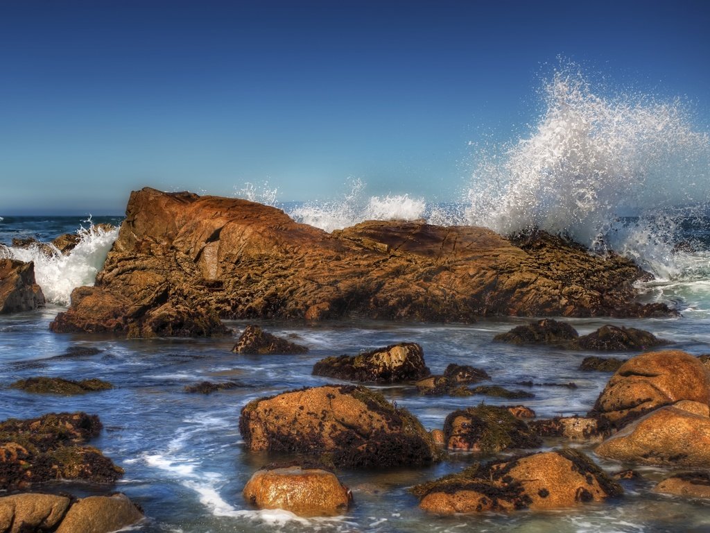 Обои небо, камни, море, волна, the sky, stones, sea, wave разрешение 5075x2989 Загрузить