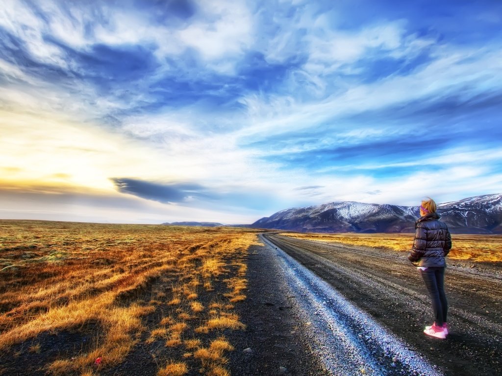 Обои небо, дорога, горы, the sky, road, mountains разрешение 2560x1600 Загрузить