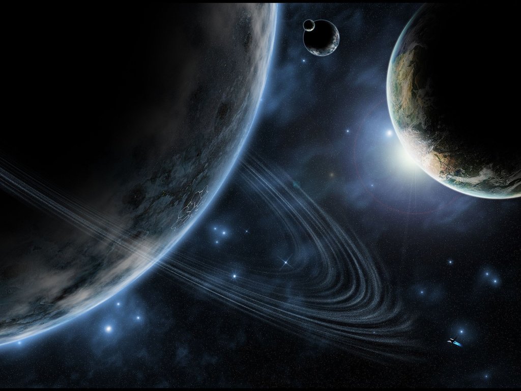 Обои звезды, планеты, кольцо, stars, planet, ring разрешение 2560x1600 Загрузить