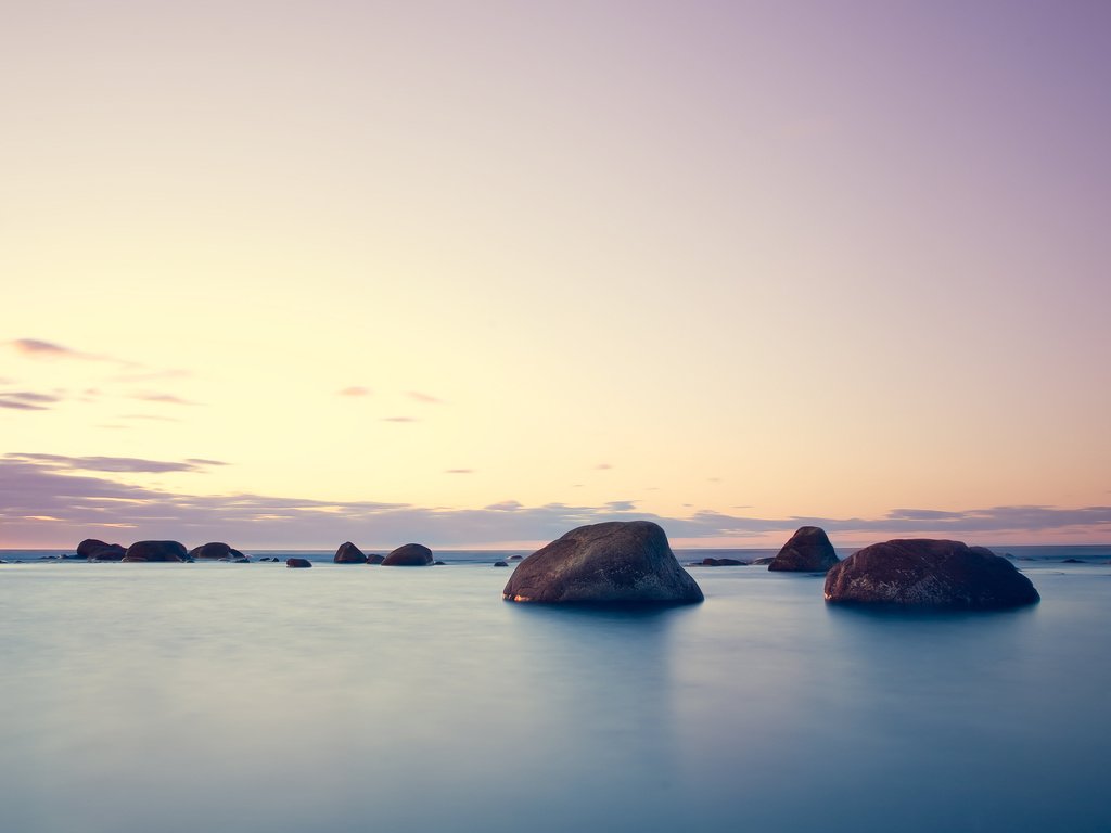 Обои небо, камни, закат, море, the sky, stones, sunset, sea разрешение 4316x2427 Загрузить