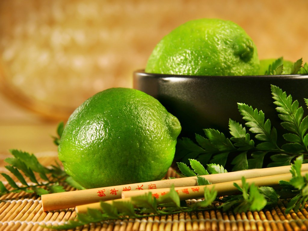 Обои зелёный, лайм, китайские палочки, green, lime, chinese chopsticks разрешение 3504x2336 Загрузить