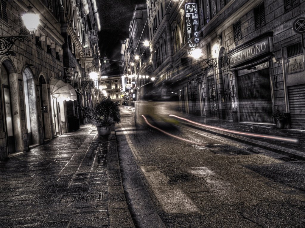 Обои ночь, фонари, улица, night, lights, street разрешение 2031x1201 Загрузить