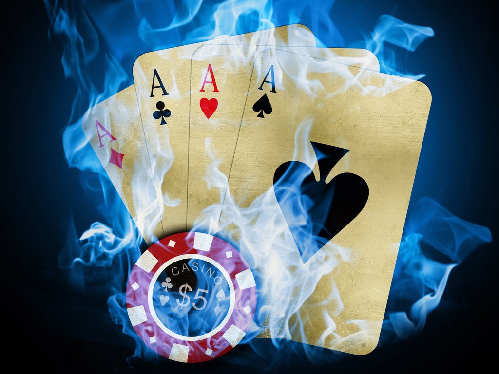 Обои казино, покер, карты, огонь, фишка, casino, poker, card, fire, the trick разрешение 2560x1600 Загрузить