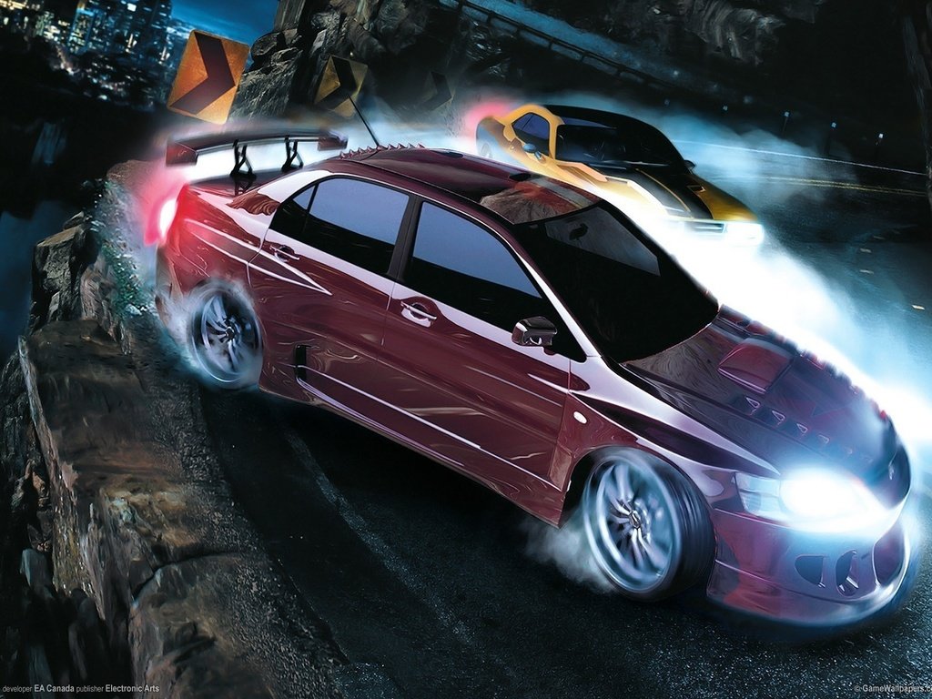 Обои ночь, гонка, машины, карбон, жажда скорости, night, race, machine, carbon, need for speed разрешение 1920x1200 Загрузить