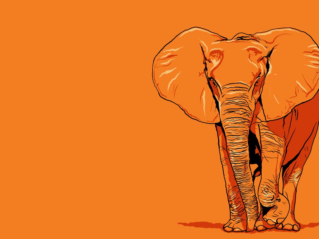 Обои арт, рисунок, слон, гигант, оранжевое, art, figure, elephant, giant, orange разрешение 2560x1600 Загрузить