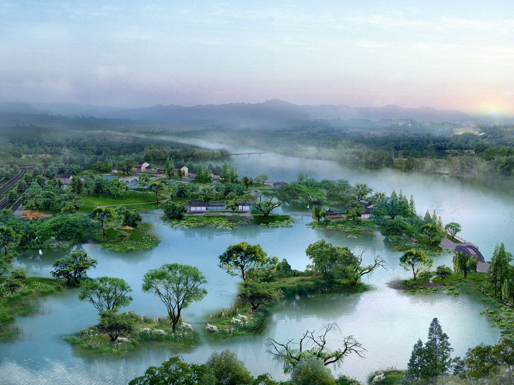 Обои деревья, туман, пейзажи, речка, trees, fog, landscapes, river разрешение 1920x1200 Загрузить