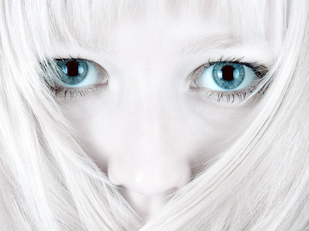 Обои глаза, белый, волосы, eyes, white, hair разрешение 1920x1200 Загрузить