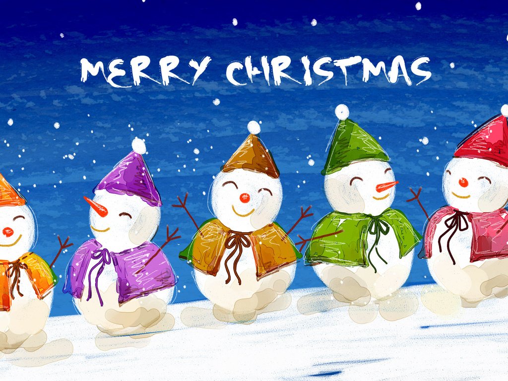 Обои новый год, цвет, снеговики, new year, color, snowmen разрешение 1920x1200 Загрузить