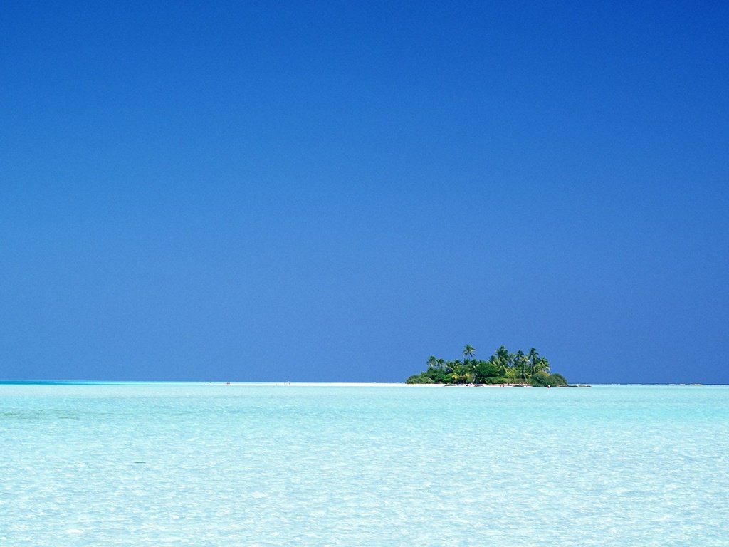 Обои небо, пальмы, океан, остров, the sky, palm trees, the ocean, island разрешение 1920x1200 Загрузить