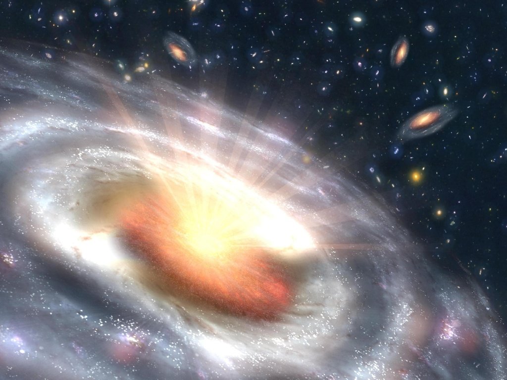 Обои галактика, взрыв, квазар, galaxy, the explosion, quasar разрешение 3000x2400 Загрузить