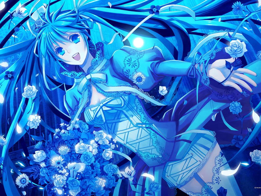 Обои синий, психоз, мику хацунэ, blue, psychosis, hatsune miku разрешение 1920x1200 Загрузить