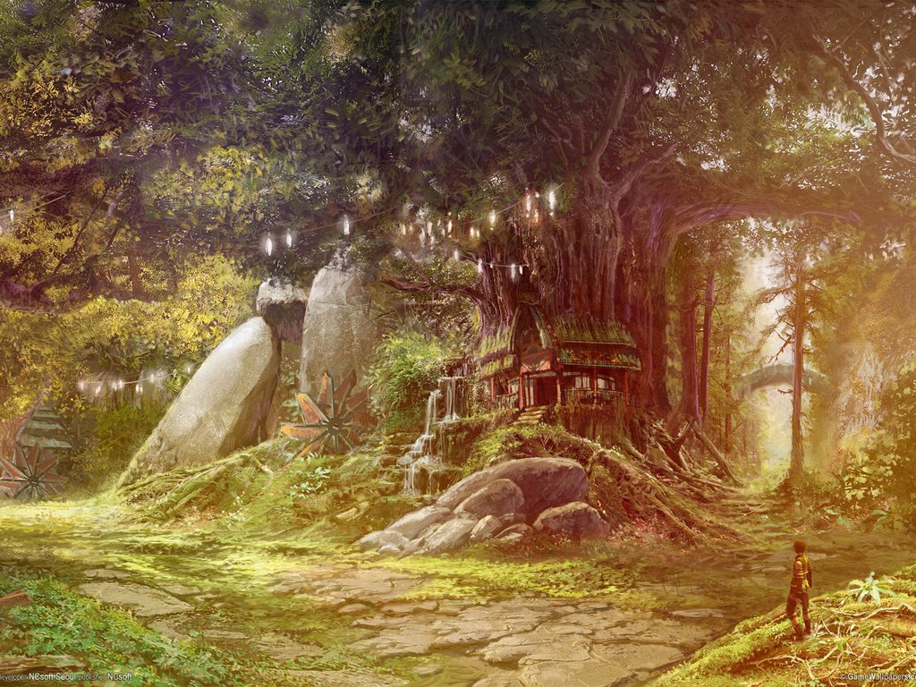 Обои лес, человек, дом, сказка, tower of eternity, айон, forest, people, house, tale, aion разрешение 1920x1200 Загрузить