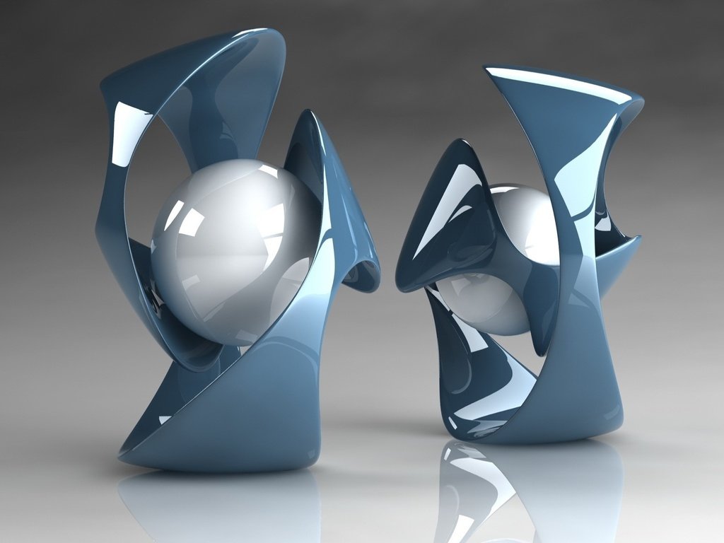 Обои синий, 3д, форма, белый, графика, шар, стекло, фигура, завитушка, blue, 3d, form, white, graphics, ball, glass, figure, twirl разрешение 1920x1200 Загрузить