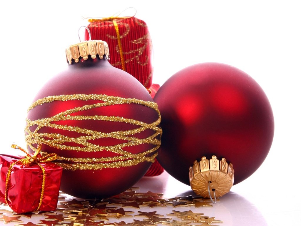 Обои новый год, шары, подарки, звездочки, новогодние украшения, декор, new year, balls, gifts, stars, christmas decorations, decor разрешение 1920x1200 Загрузить