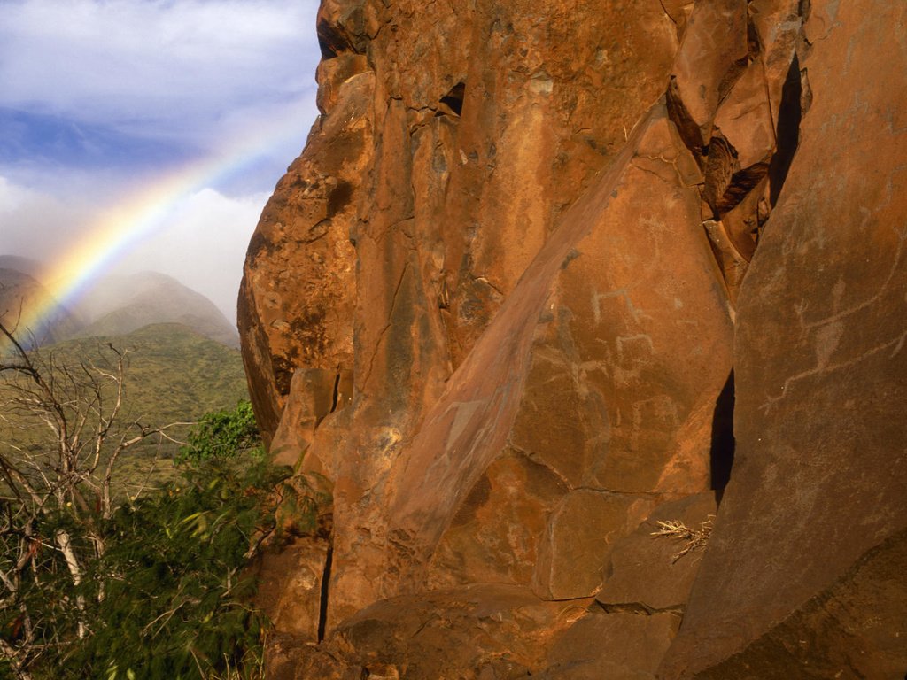 Обои облака, природа, гора, радуга, clouds, nature, mountain, rainbow разрешение 1920x1080 Загрузить