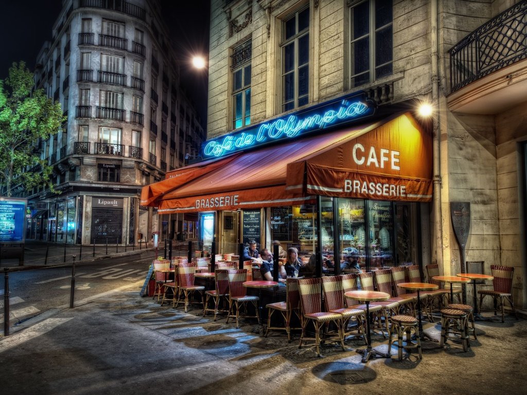 Обои вечер, кафе, париж, улица, франция, the evening, cafe, paris, street, france разрешение 2560x1684 Загрузить