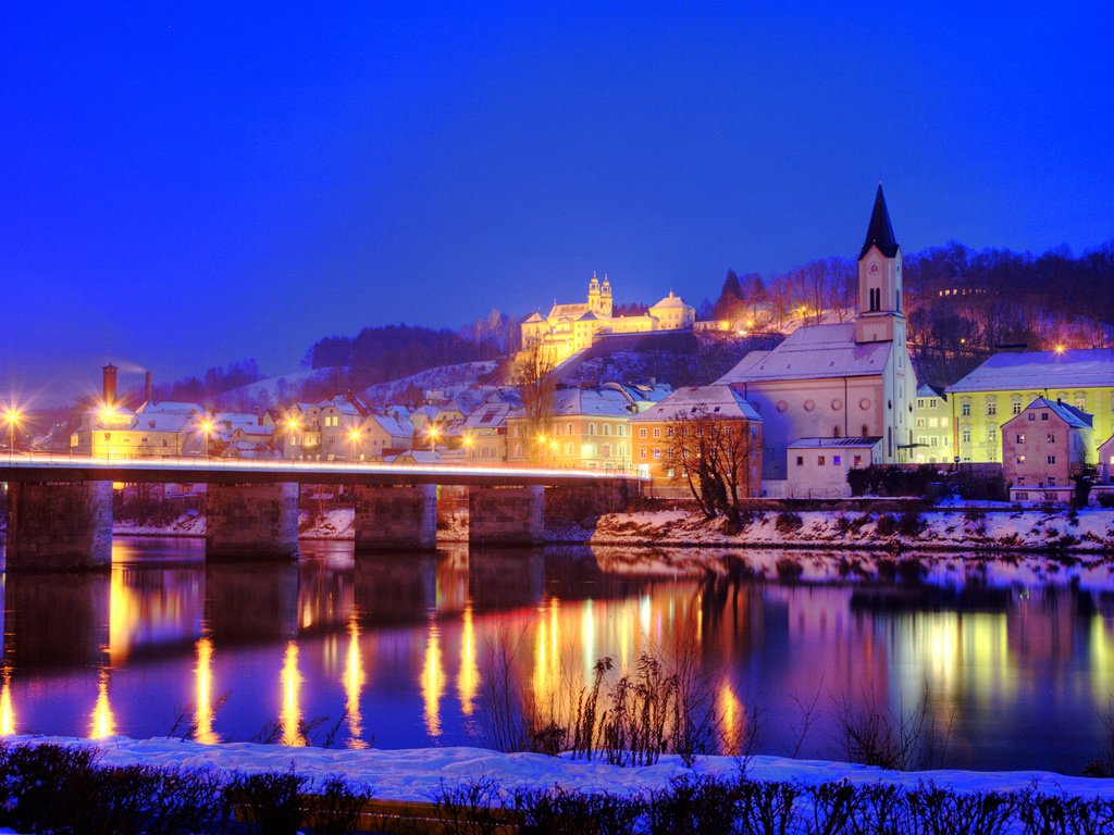 Обои ночь, огни, река, мост, германия, night, lights, river, bridge, germany разрешение 1920x1280 Загрузить