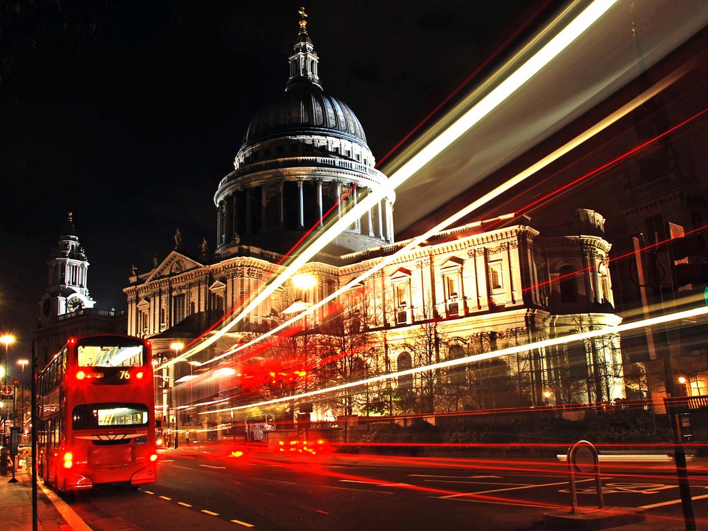 Обои ночь, огни, лондон, автобус, night, lights, london, bus разрешение 3700x2400 Загрузить