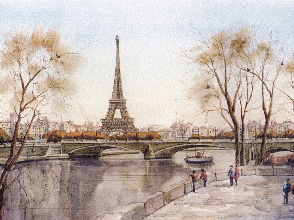 Обои река, париж, набережная, франция, эйфелева башня, сена, river, paris, promenade, france, eiffel tower, hay разрешение 1920x1200 Загрузить