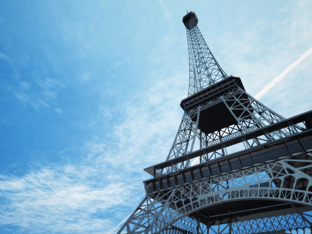 Обои небо, облака, париж, франция, эйфелева башня, the sky, clouds, paris, france, eiffel tower разрешение 1920x1080 Загрузить