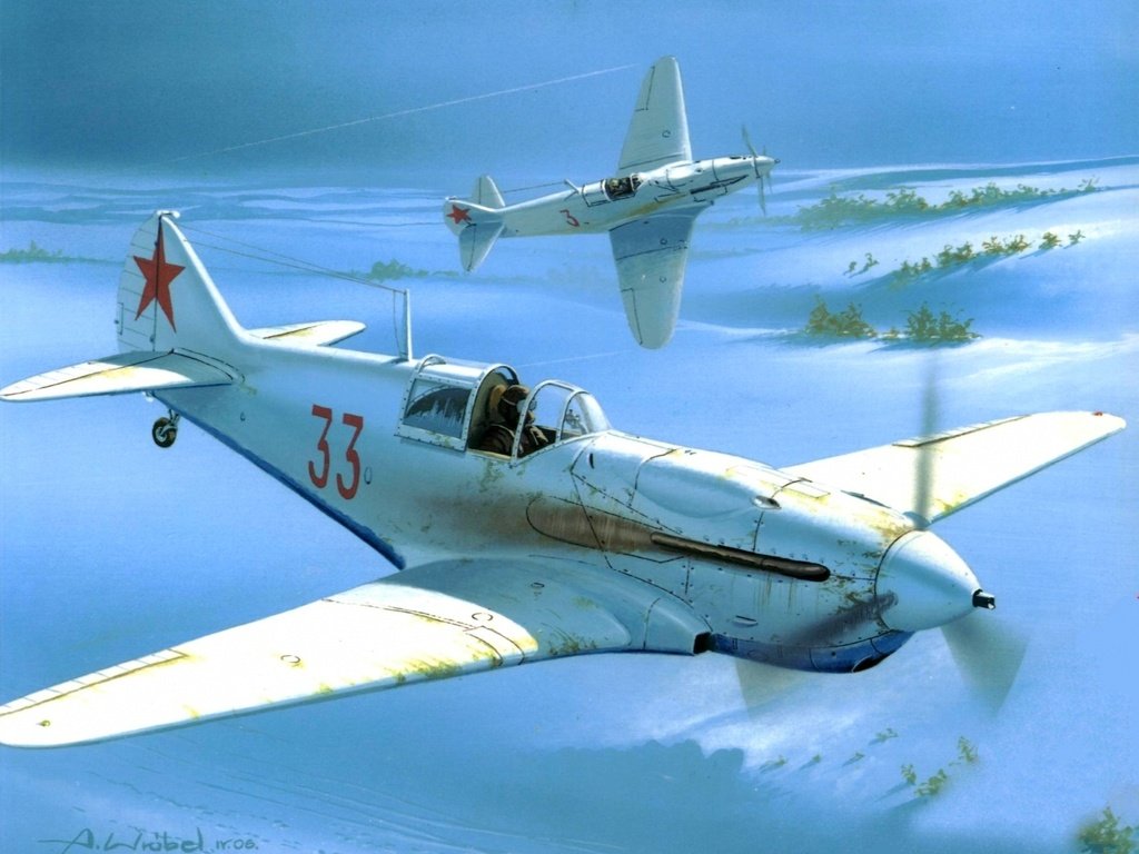 Обои самолет, истебитель, lavochkin gorbunov, рисоунок, the plane, istrebitel, risunok разрешение 2500x1917 Загрузить