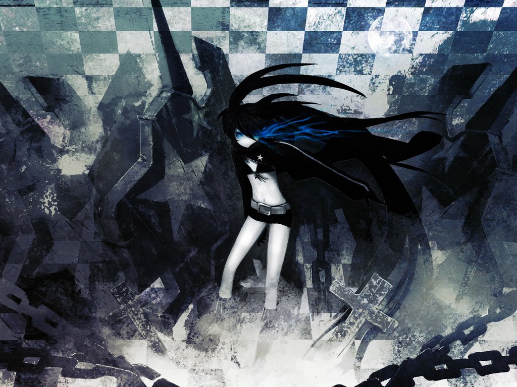 Обои девушка, аниме, black rock shooter, kartinka, yepizod, рисоунок, girl, anime, risunok разрешение 1920x1200 Загрузить