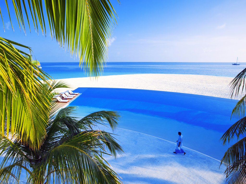 Обои море, пляж, тропики, мальдивы, sea, beach, tropics, the maldives разрешение 5589x3710 Загрузить