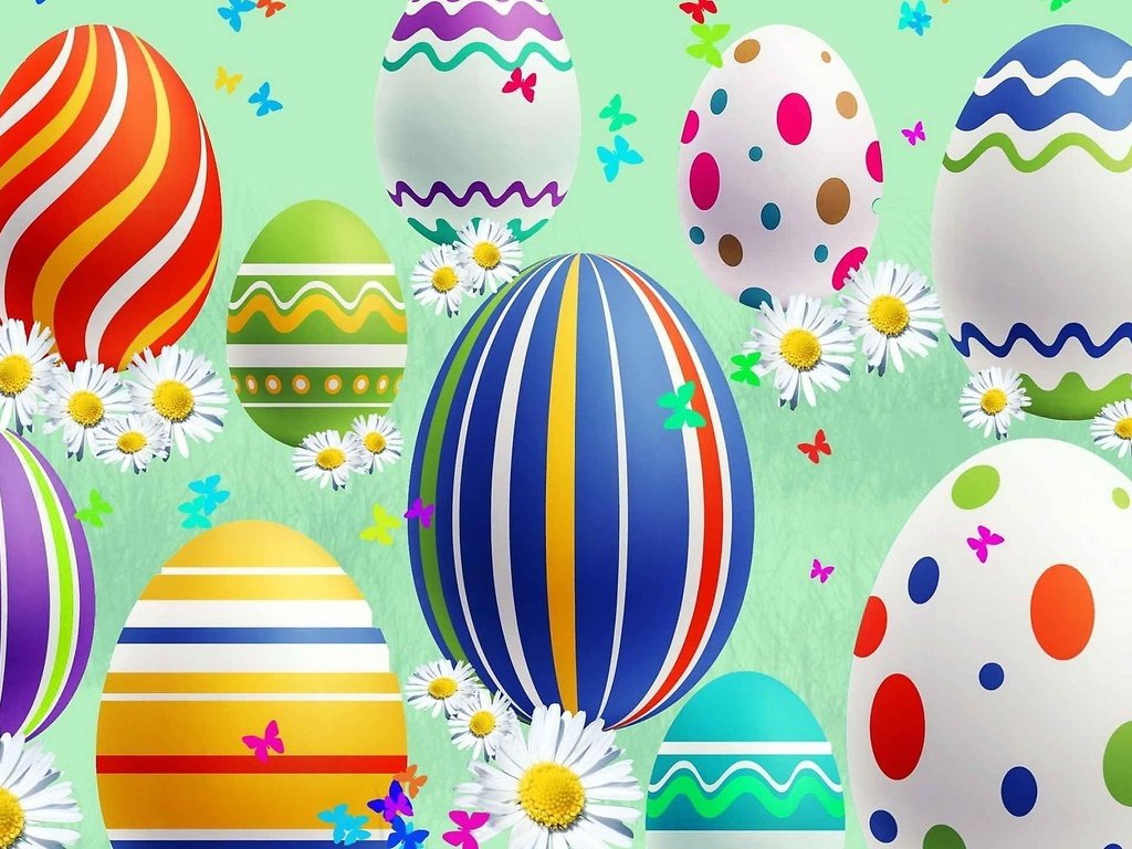 Обои раскрашенные пасхальные яйца, painted easter eggs разрешение 2560x1440 Загрузить