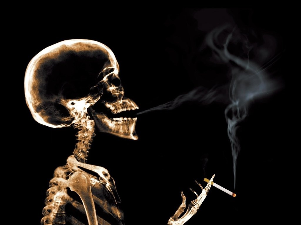 Обои дым, рентген, сигарета, скелет, smoke, x-ray, cigarette, skeleton разрешение 1920x1080 Загрузить