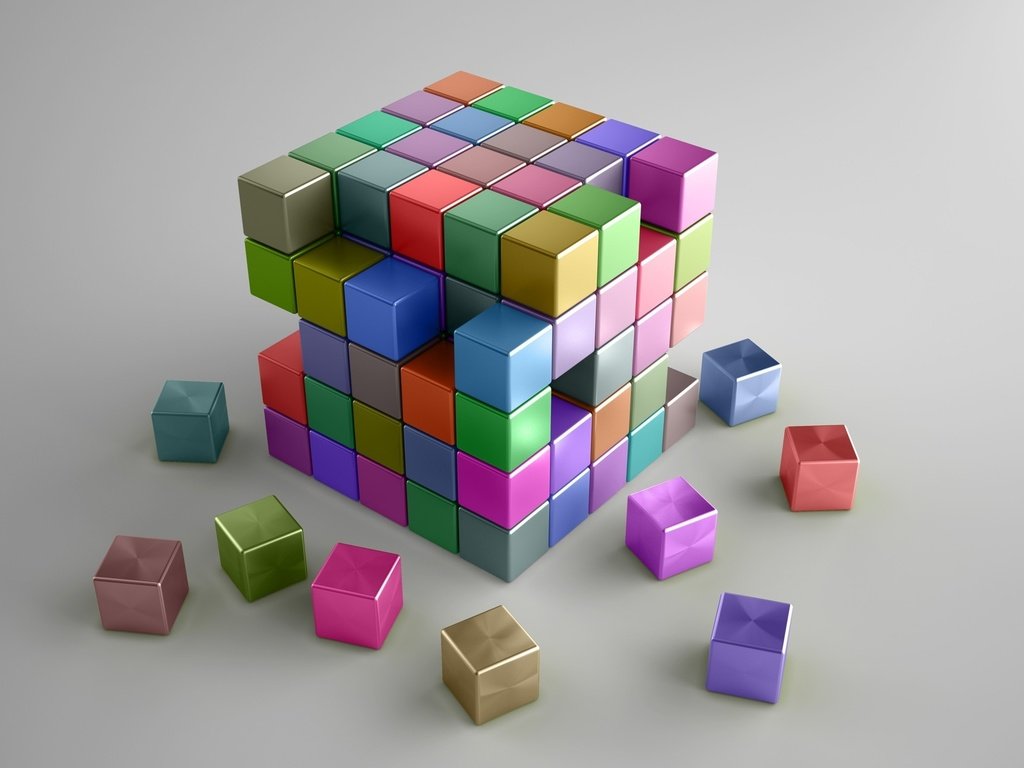 Обои разноцветные, кубики, квадраты, cg, 3д, colorful, cubes, squares, 3d разрешение 2560x1600 Загрузить