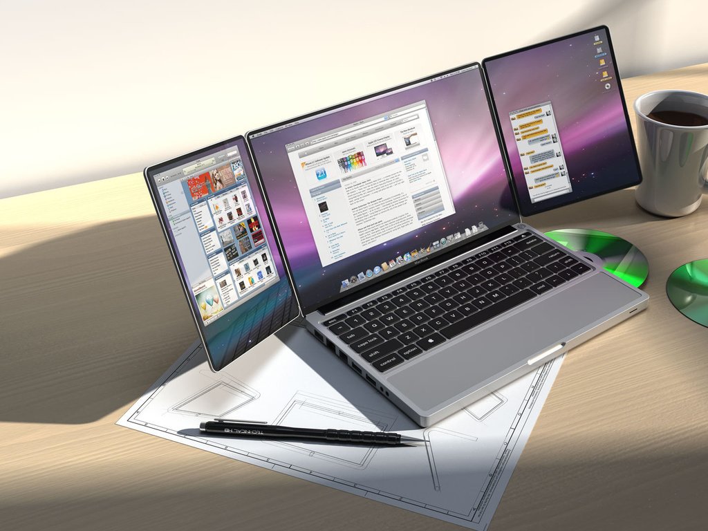 Обои дизайн, стол, чашка, диск, concept, tribook, эппл, design, table, cup, disk, apple разрешение 1920x1080 Загрузить