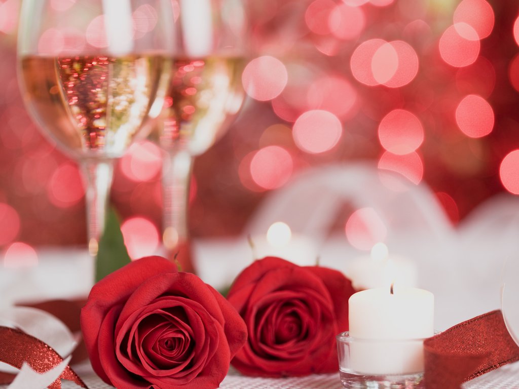 Обои цветы, свечи, розы, красный, шампанское, flowers, candles, roses, red, champagne разрешение 2560x1600 Загрузить